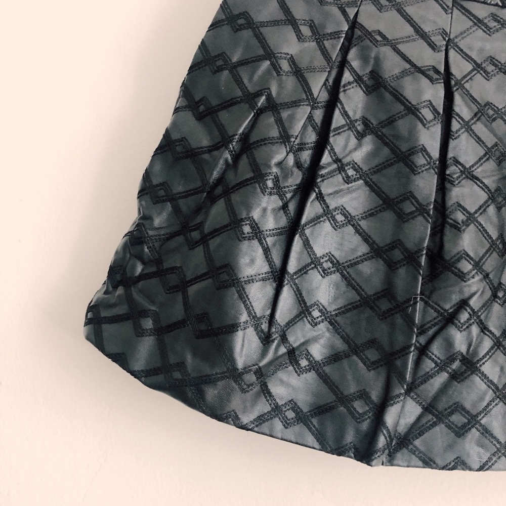H&M Faux Leather Stitched Skirt